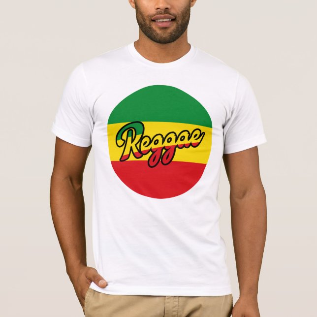 Reggae Music mit Reggae Flaggenfarben T-Shirt (Vorderseite)