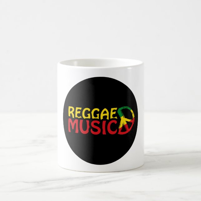 Reggae Music - model2b circle-black Kaffeetasse (Mittel)