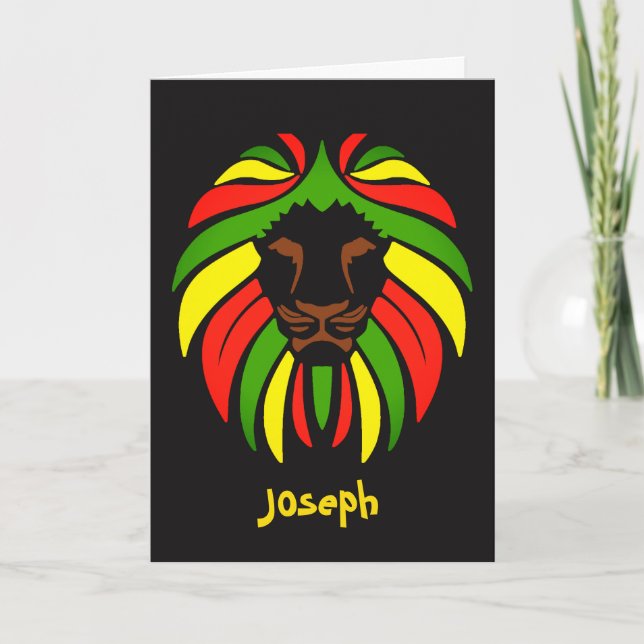 Reggae Music Rasta Colors Individuelle Name Geburt Karte (Vorderseite)