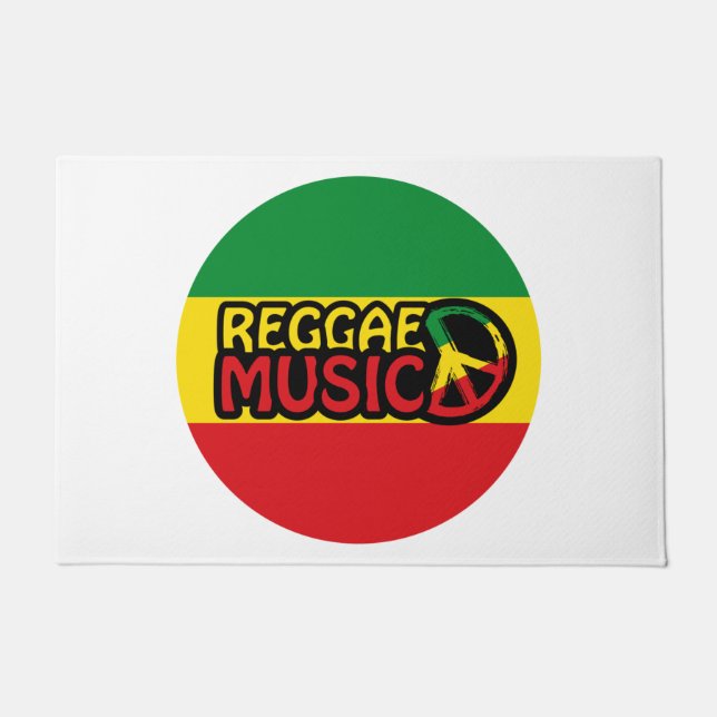 Reggae Music, Reggae Art mit Friedenssymbol Fußmatte (Vorderseite)