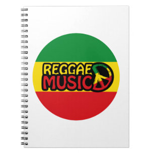 Reggae Music, Reggae Art mit Friedenssymbol Notizblock