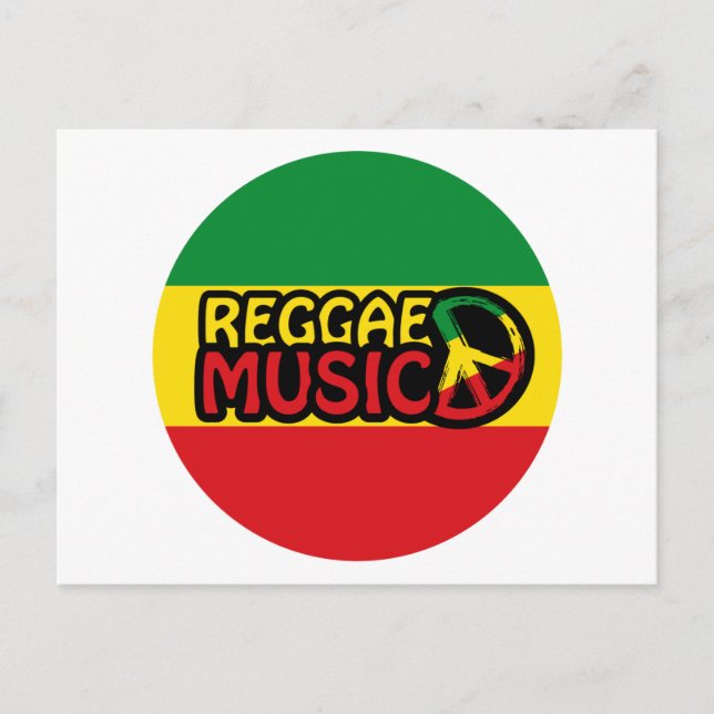 Reggae Music, Reggae Art mit Friedenssymbol Postkarte (Vorderseite)