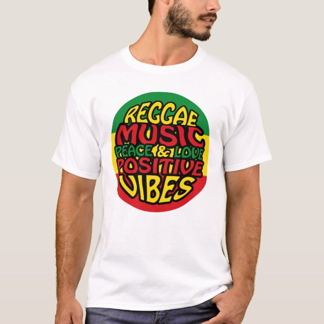Reggae Music with positive sayings T-Shirt (Vorderseite)