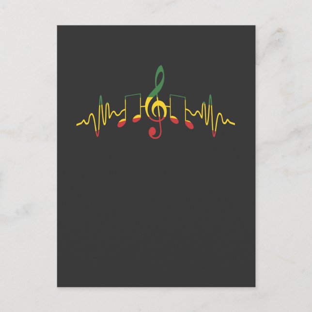 Reggae Musical Notes Jamaica Rastafari Music Postkarte (Vorderseite)