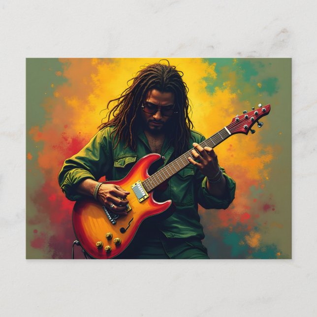 Reggae-Musik-Kunst Postkarte (Vorderseite)
