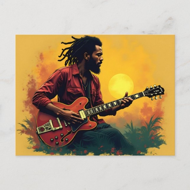 Reggae-Musik-Kunst Postkarte (Vorderseite)