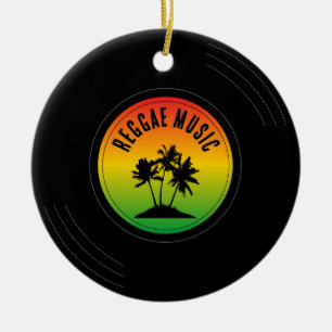Reggae-Musik-Vinyl-Schallplatte Weihnachten Keramik Ornament