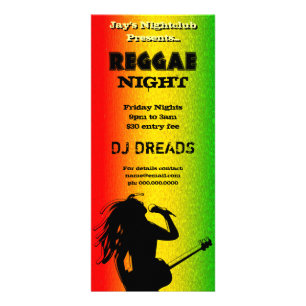 Reggae-NachtParty-oder Nachtklub-Gestell-Karten Werbekarte