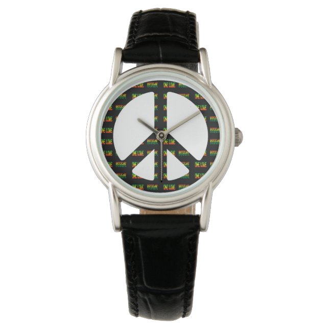 Reggae One Liebe Peace Sign Watch Armbanduhr (Vorderseite)
