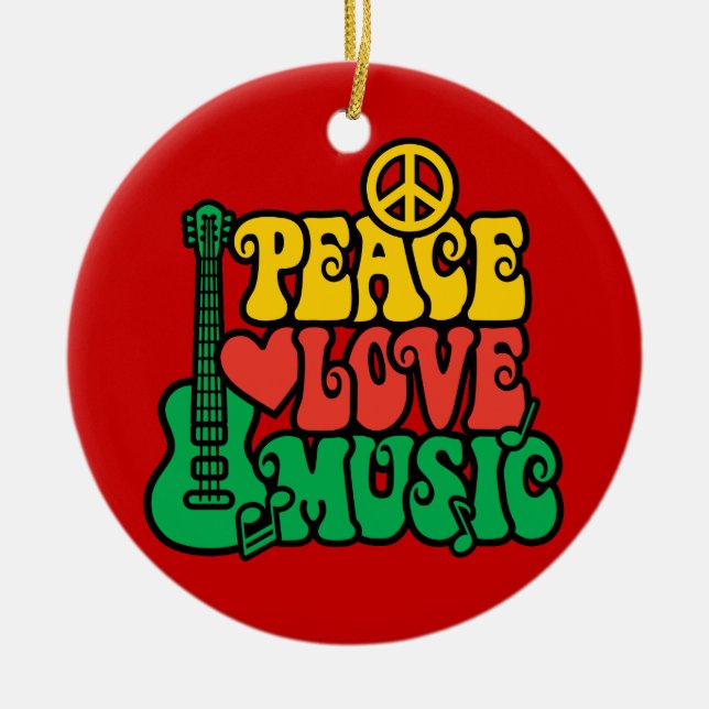 Reggae Peace Liebe Music Keramikornament (Vorne)