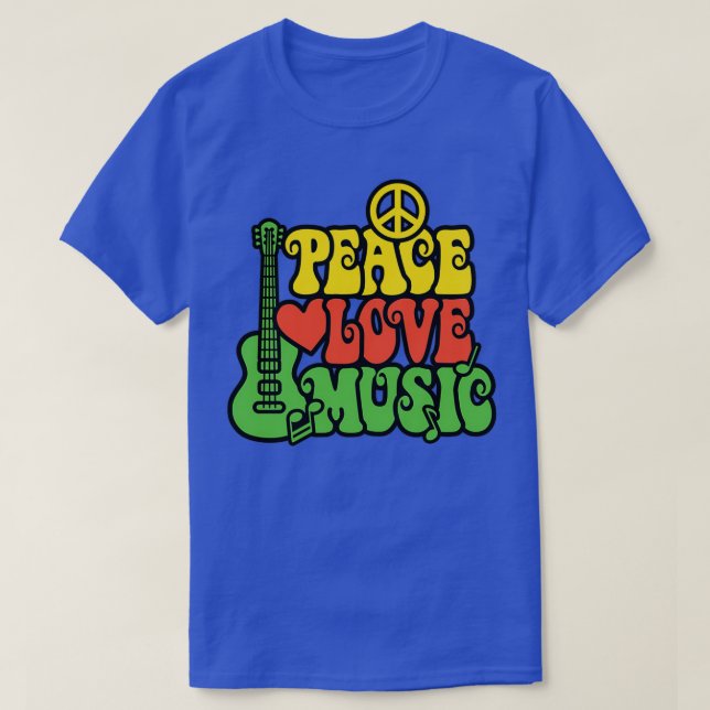 Reggae Peace Liebe Music T-Shirt (Design vorne)