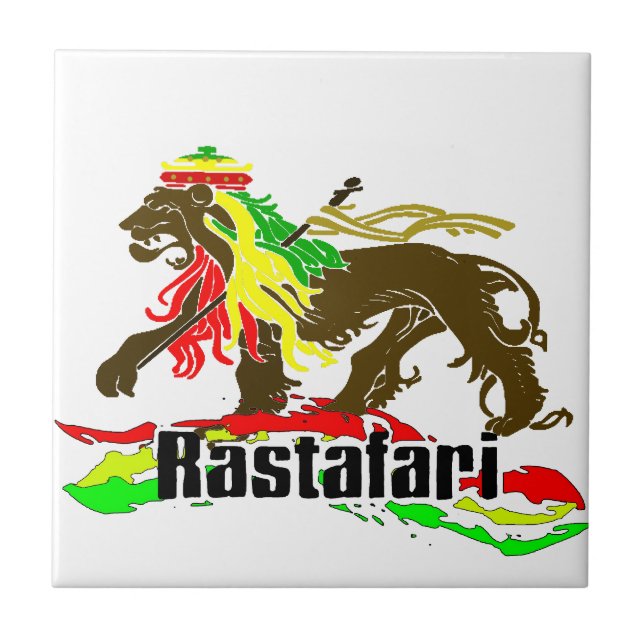Reggae Rasta Iron, Lion, Zion 2 Fliese (Vorderseite)