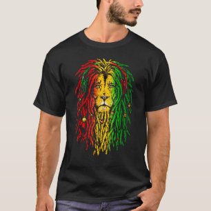 Reggae Rasta Lion Rastafarian Lion Reggae Music T-Shirt