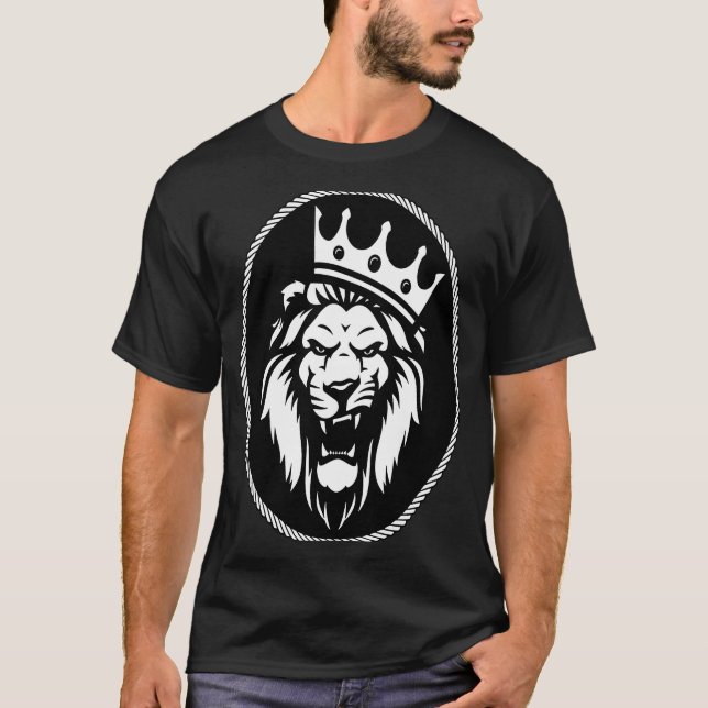 Reggae rasta Löwe mit Krone Jah Löwe Judah T-Shirt (Vorderseite)