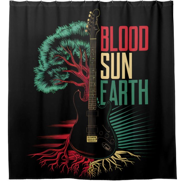 REGGAE RASTA SHOWER CURTAIN DUSCHVORHANG (Vorderseite)