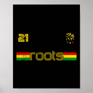 Reggae Rastafari Äthiopien Jamaika Fußbyll Fußball Poster