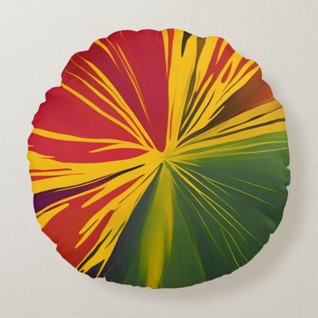 Reggae Rays Rundes Kissen (Vorderseite)