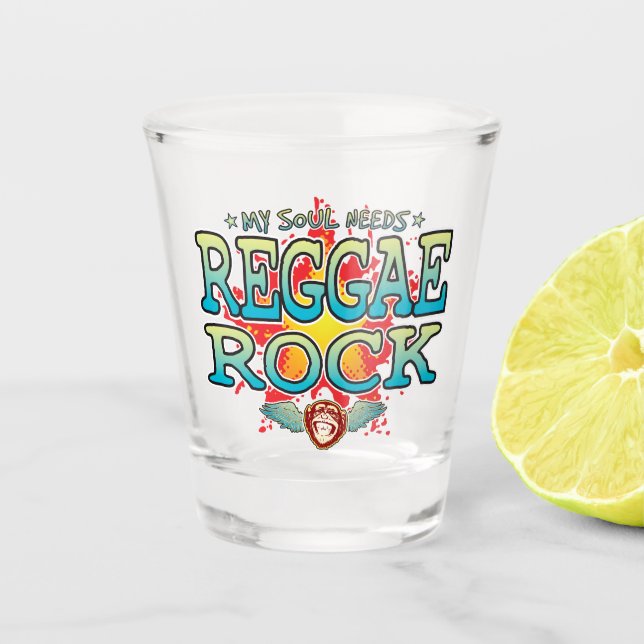 Reggae Rock Soul Shot Glass Schnapsglas (Vorderseite)
