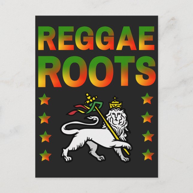 REGGAE ROOTS RASTA LION DE JUDA EINLADUNGSPOSTKARTE (Vorderseite)