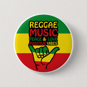 Reggae Shaka Hand mit positiven Zitaten Button