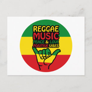 Reggae Shaka Hand mit positiven Zitaten Postkarte