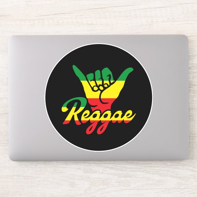 Reggae Shaka Hands mit Reggaefarben Aufkleber (Computer)