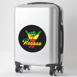 Reggae Shaka Hands mit Reggaefarben Aufkleber