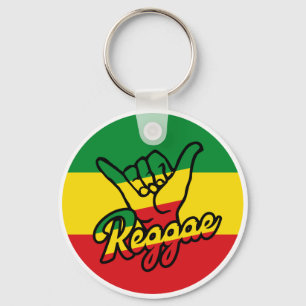 Reggae Shaka Hands mit Reggaefarben Schlüsselanhänger