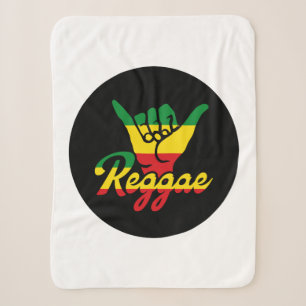 Reggae Shaka Hands mit Reggaefarben Sherpadecke