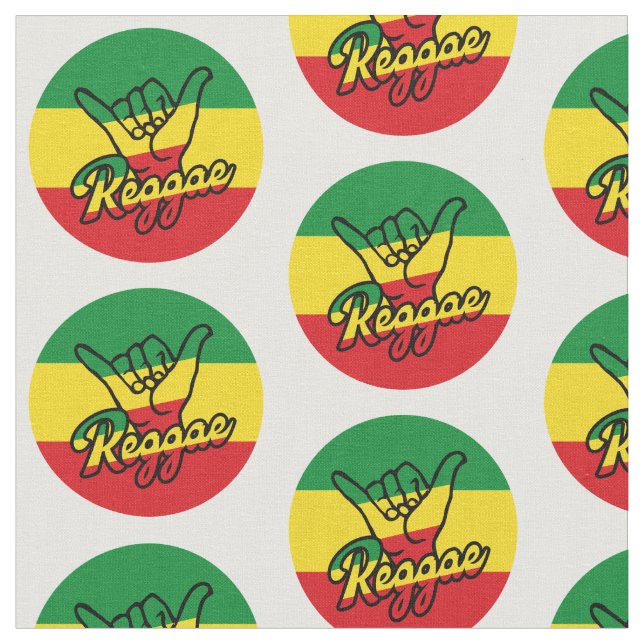 Reggae Shaka Hands mit Reggaefarben Stoff (Nahaufnahme)