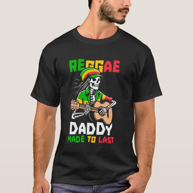 Reggae Skeleton Rastafarian Music Rastafari Vater T-Shirt (Vorderseite)