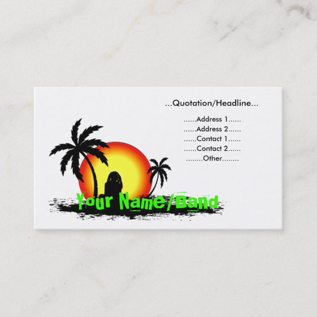 Reggae Sonnenuntergang Visitenkarte (Vorderseite)