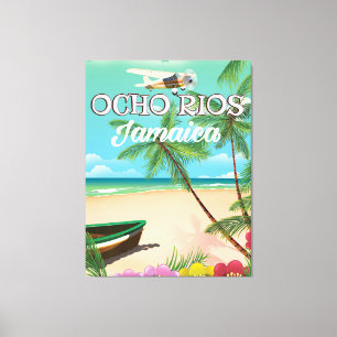 Reggae-Strand-Jamaika-Reiseplakat Leinwanddruck