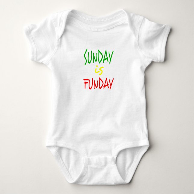 Reggae Sunday Is Funday Baby Strampler (Vorderseite)