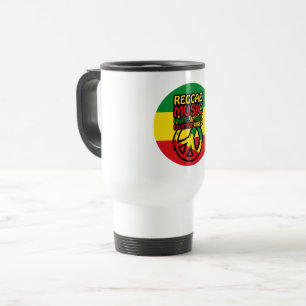 Reggae und Friedenssymbol mit positiven Zitaten Reisebecher
