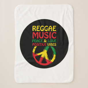 Reggae und Friedenssymbol mit positiven Zitaten Sherpadecke