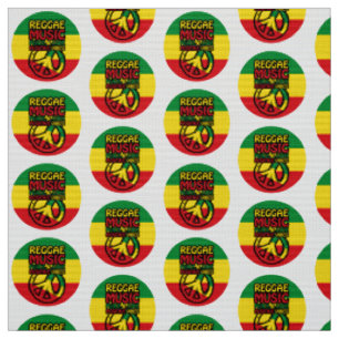 Reggae und Friedenssymbol mit positiven Zitaten Stoff