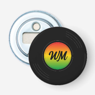Reggae Vinyl Record Mit Monogramm Flaschenöffner