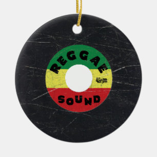 Reggae-Vinylaufzeichnungs-Weihnachtsverzierung Keramikornament