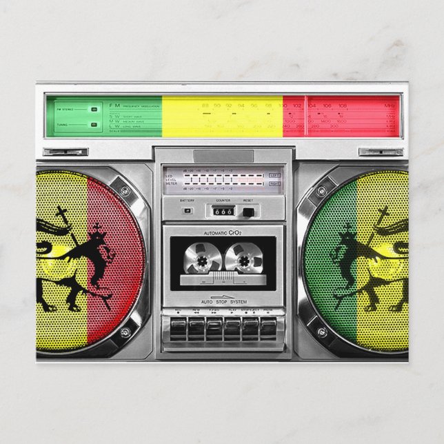Reggaenboombox Postkarte (Vorderseite)
