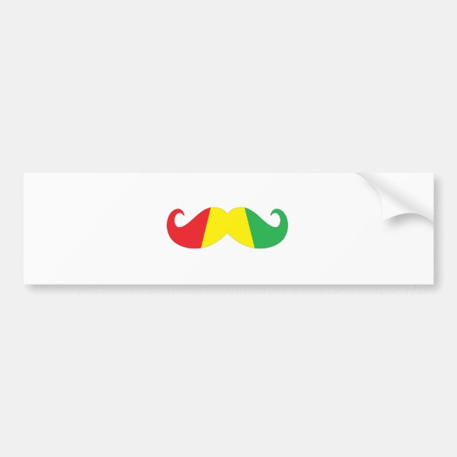 Reggaeschnurrbart Autoaufkleber (Vorne)