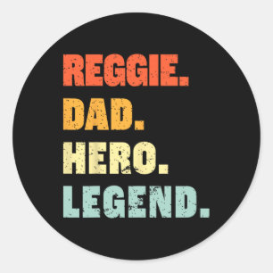 Reggie Dad Held Legende Personalisierter Benutzern Runder Aufkleber