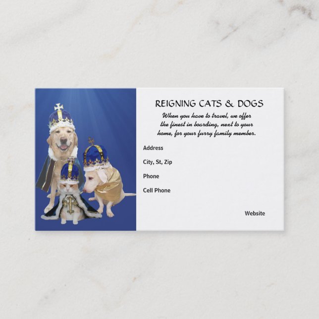 Regierende Katzen u. Hunde Visitenkarte (Vorderseite)
