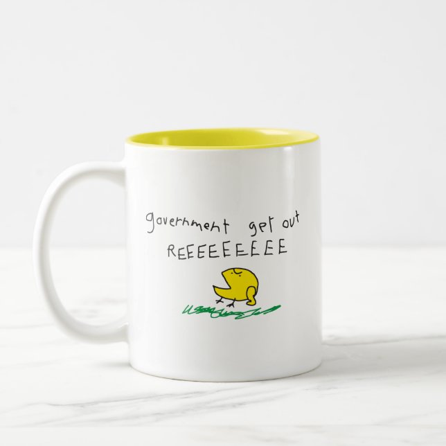 Regierung erhält REE SNEKRIGHT Gadsden Flag Zweifarbige Tasse (Links)