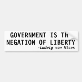 REGIERUNG IST DIE VERHANDLUNG DER LIBERTÄT AUTOAUFKLEBER