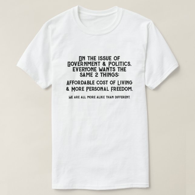 Regierung und Politik T-Shirt (Design vorne)