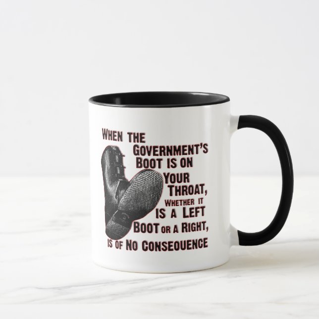 Regierungs-Jack-Stiefel auf Ihrem Hals Tasse (Rechts)
