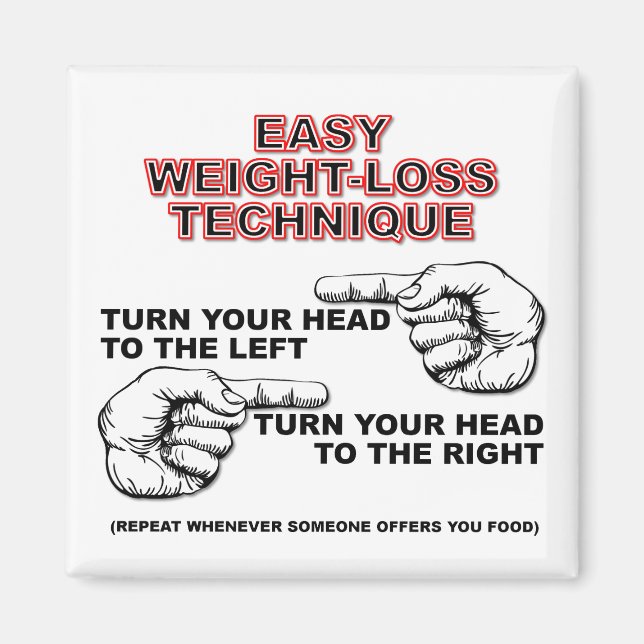 Régime Perte de poids drôle Aimant frigo (Devant)