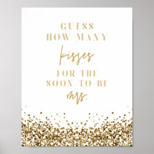 REGINA Gold How Many Kisses Brautparty-Spiel  Poster