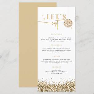 REGINA Gold Sequins Disco Essen Sie Menükarte